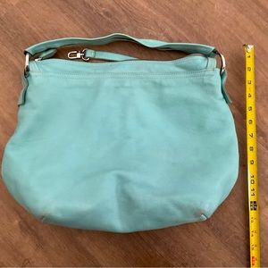 “Robin egg blue” soft authentic leather handbag